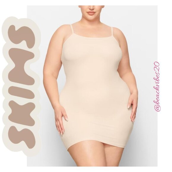 SKIMS Fits Everybody Slip Dress Sand Small NWT - Picture 1 of 5